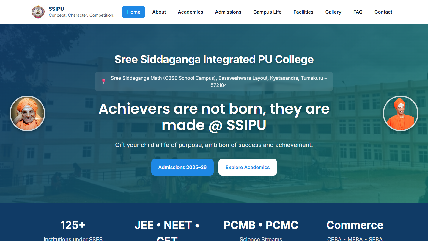 SSIPU live website screenshot